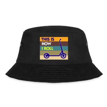 E-Scooter Roller Scooter - Bucket Hat - Schwarz - Vorne - Lela (165cm)