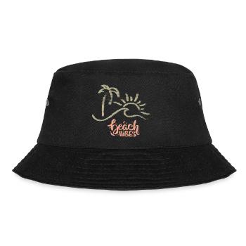 Beach Vibes Summer Beach, Cool Sunset Aesthetic - Bucket Hat - black - Front - Lela (165cm)