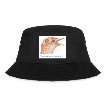 PlattSnack – Den een sien Uul... - Bucket Hat - Schwarz - Vorne - Lela (165cm)