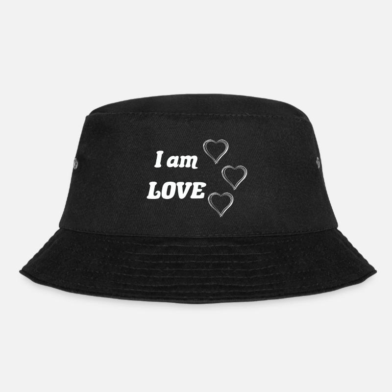 I am Love - Positivity attitude - Bucket Hat - black