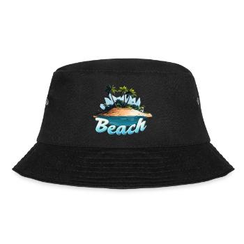 Beach Strand Comic Motiv - Bucket Hat - Schwarz - Vorne - Lela (165cm)