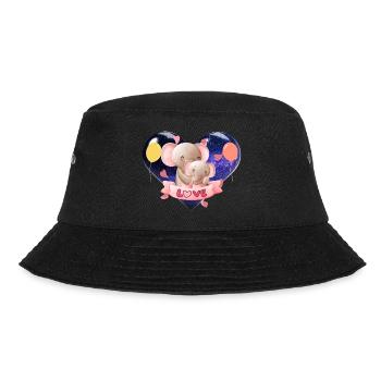 Mother elephant and her baby - Bucket Hat - black - Front - Lela (165cm)