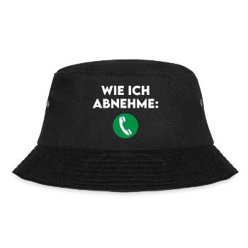 Wie Ich Abnehme: Fett Verbrennen Diät Lustig - Bucket Hat - Schwarz - Vorne - Lela (165cm)