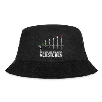 1N23456 Motorrad Gangschaltung - Adrenalin - Puls - Bucket Hat - Schwarz - Vorne - Lela (165cm)