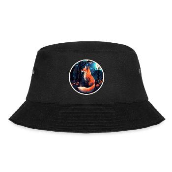Pack animals: foxes, foxes, forest dwellers, forest animals - Bucket Hat - black - Front - Lela (165cm)