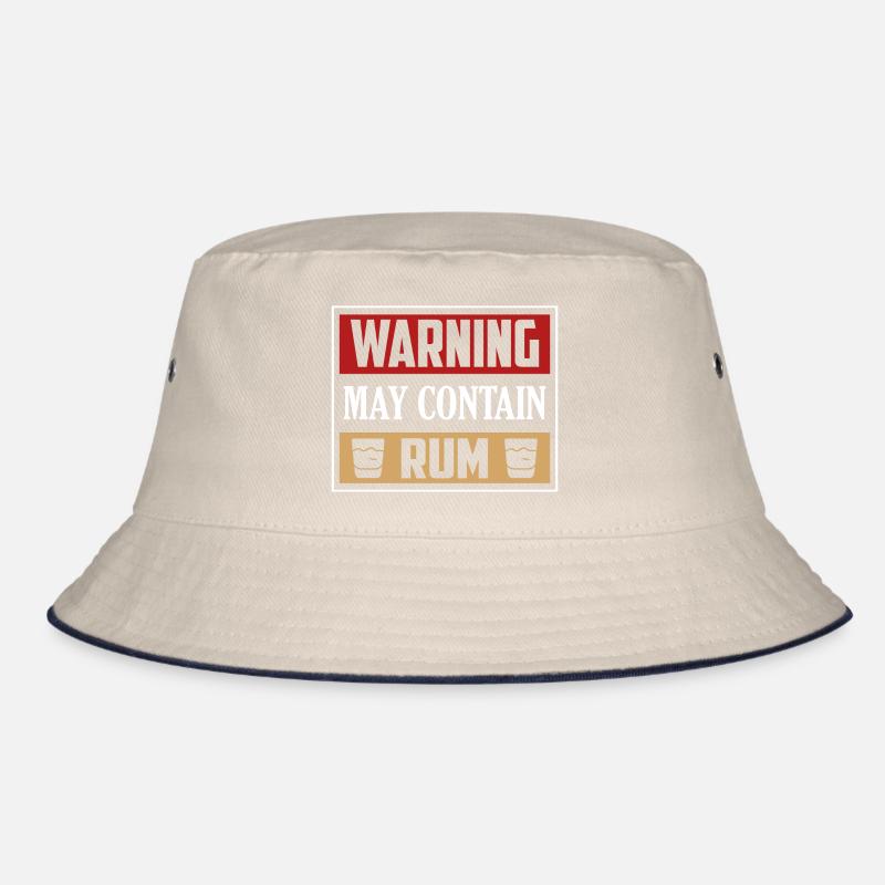 Warning May Contain Rum Alcohol Drinking Bucket Hat