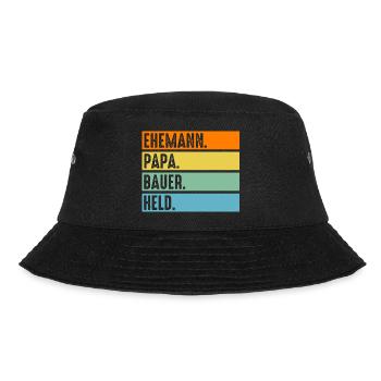 Landwirtschaft Landwirt Traktor Vater Papa Bauer - Bucket Hat - Schwarz - Vorne - Lela (165cm)