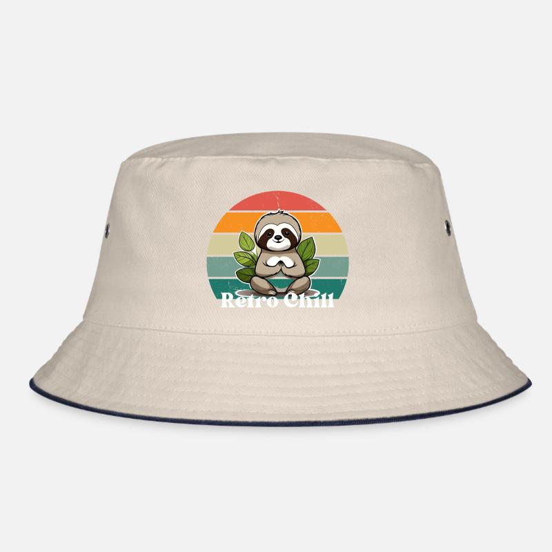 Retro Sloth: Chilling in retro style Bucket Hat