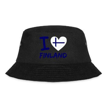 i love finland - Bucket Hat - Schwarz - Vorne - Lela (165cm)