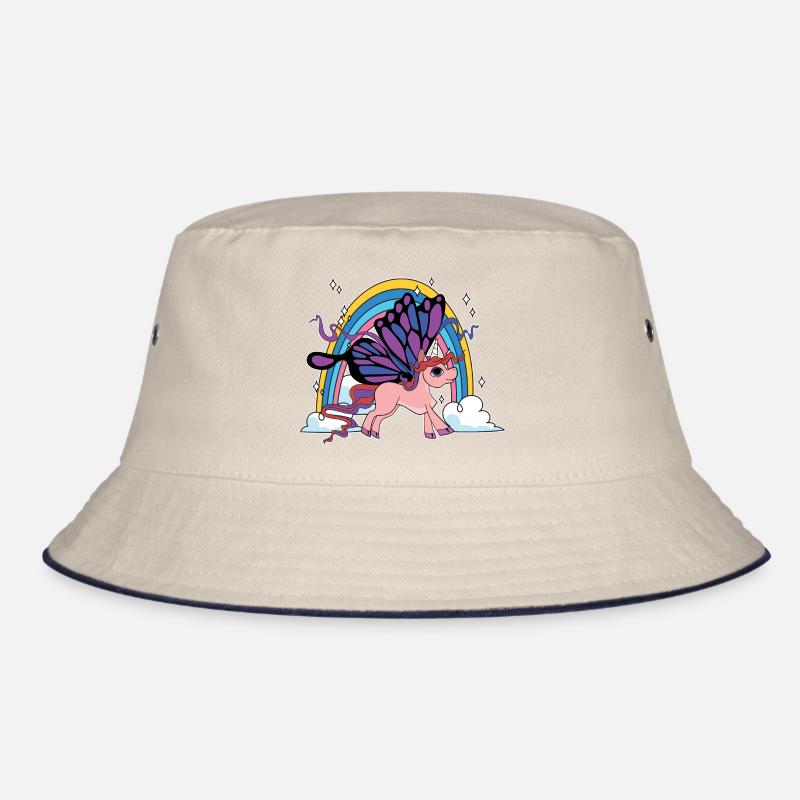 Regenbogen Tier Geschenk Schmetterling Einhorn Bucket Hat