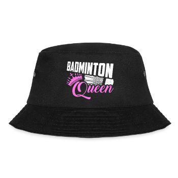 Badminton Queen Player Woman Girl - Bucket Hat - Schwarz - Vorne - Lela (165cm)