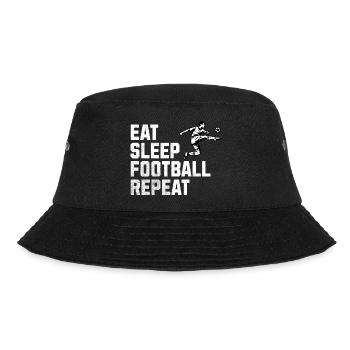 Fußball ist mein Leben: Essen, Schlafen, Fußball, Wiederholung - Bucket Hat - Schwarz - Vorne - Lela (165cm)
