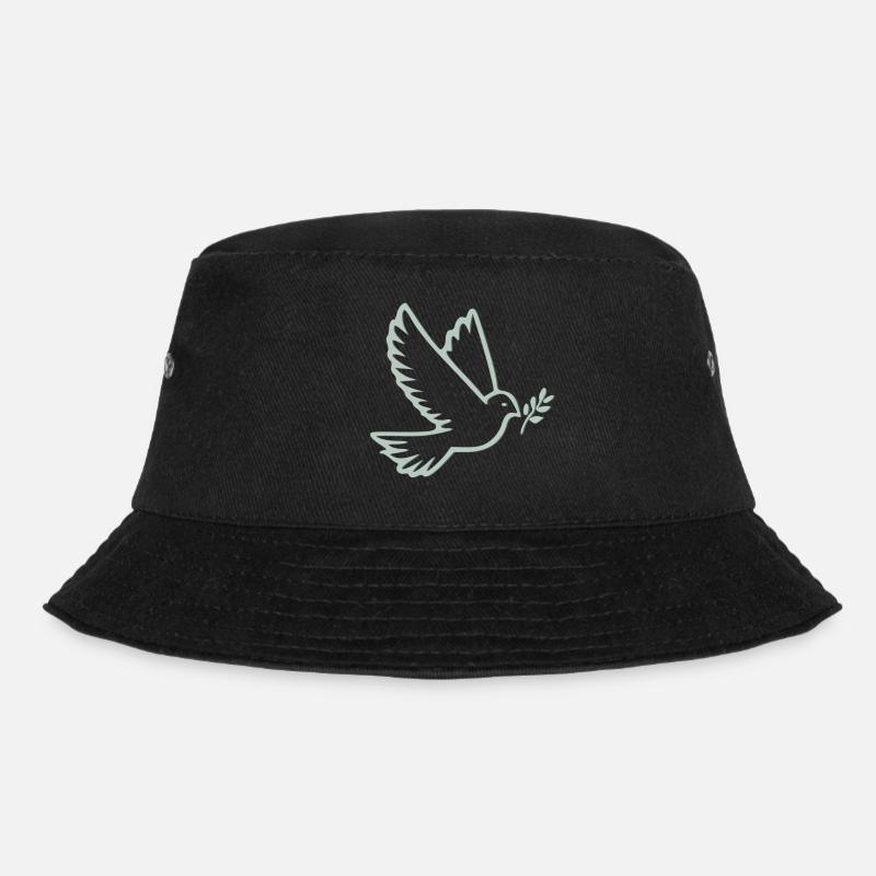 Friedenstaube - Bucket Hat - Schwarz