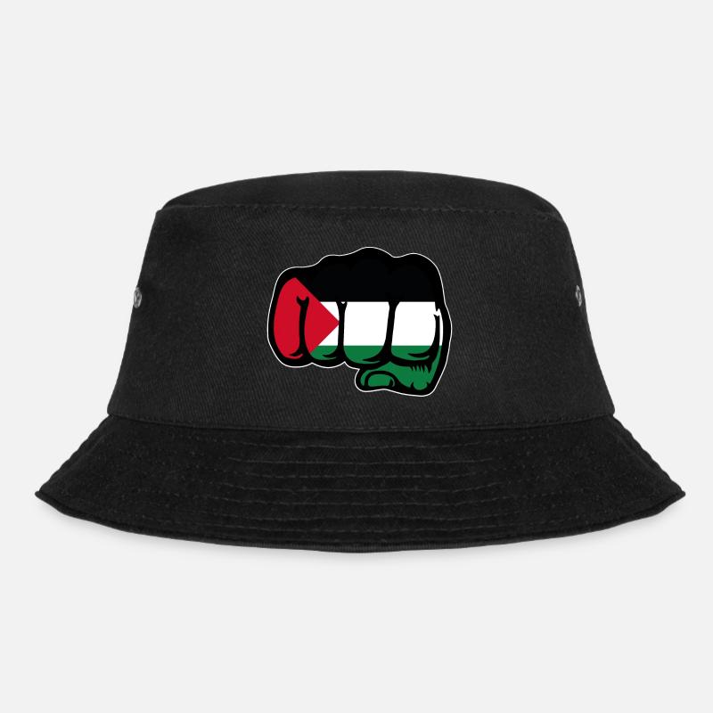 Palestinien Flagge Faust Hand - Bucket Hat - Schwarz