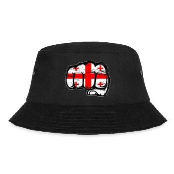 Georgia flag fist used - Bucket Hat - black - Front - Lela (165cm)