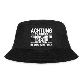 Pfleger Pflegekraft Kinderkrankenpflegerin - Bucket Hat - Schwarz - Vorne - Lela (165cm)