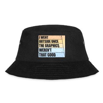 Ich bin einmal nach draußen gegangen Die Grafik war nicht so gut - Bucket Hat - Schwarz - Vorne - Lela (165cm)