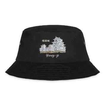 Burg Himeji-jo, Japan, Präfektur Hyogo, Zeichnung - Bucket Hat - Schwarz - Vorne - Lela (165cm)