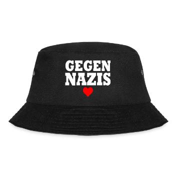 Gegen nazis - Bucket Hat - Schwarz - Vorne - Lela (165cm)