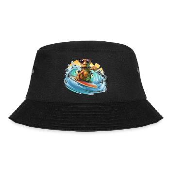 Surfende Schildkröte - Bucket Hat - Schwarz - Vorne - Lela (165cm)