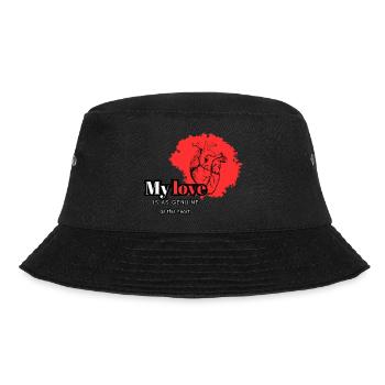 My love is as genuine as this heart - Bucket Hat - black - Front - Lela (165cm)