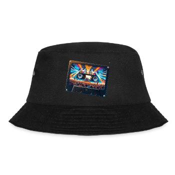 Vintage cassette with concert depiction - Bucket Hat - black - Front - Lela (165cm)