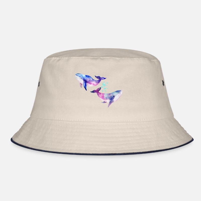 Zwei Regenbogenwale/Wale Bucket Hat