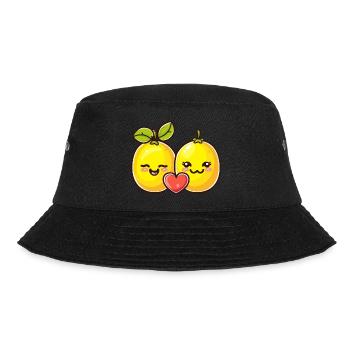 Lemon Couple Love Heart Valentine's Day - Bucket Hat - black - Front - Lela (165cm)