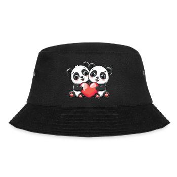 Panda Couple Amour Couple Amoureux - Bob - noir - Devant - Lela (165cm)