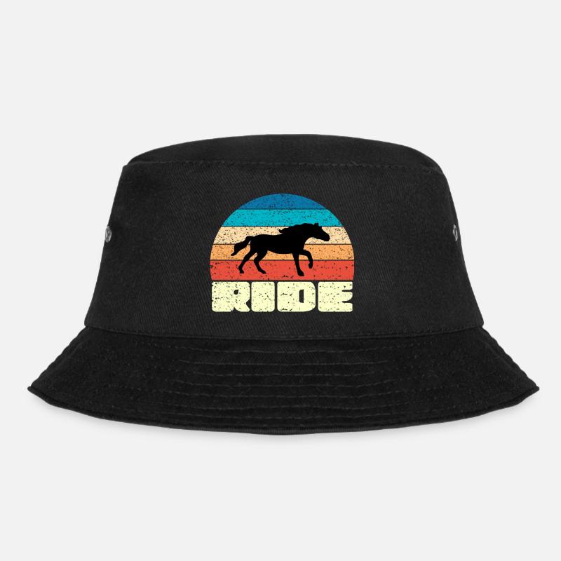 Coucher de soleil vintage avec cheval noir - Bob - noir