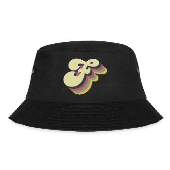 Retro-Buchstabe F - Bucket Hat - Schwarz - Vorne - Lela (165cm)