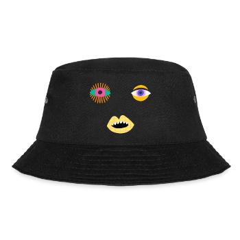 EVIL EYES Colorful Abstract Face - Bucket Hat - black - Front - Lela (165cm)