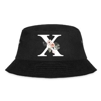 Tropischer floraler x-Buchstabe - Bucket Hat - Schwarz - Vorne - Lela (165cm)