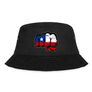 Chile Flagge Faust used - Bucket Hat - Schwarz - Vorne - Lela (165cm)