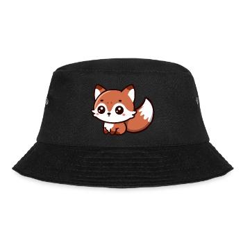 Flauschiger Genuss: Chibi Fuchs Charm - Bucket Hat - Schwarz - Vorne - Lela (165cm)