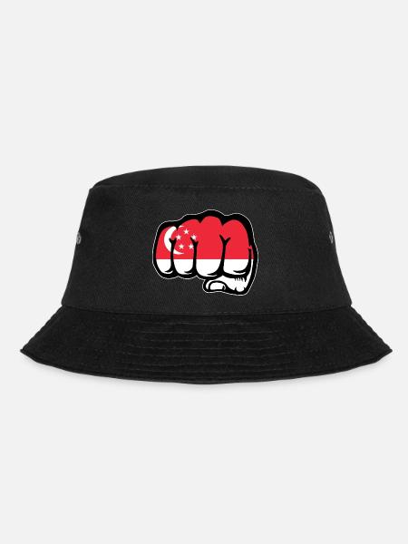 Drapeau de Singapour Poing - Bob - noir