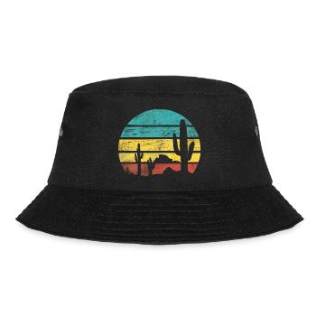 Retro Desert Graphic Nature Cactus - Bucket Hat - black - Front - Lela (165cm)