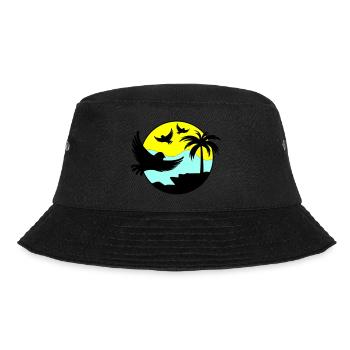 paradise birds 02 - Bucket Hat - Schwarz - Vorne - Lela (165cm)