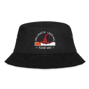 Hexenhut Spruch Halloween Loading Please Wait - Bucket Hat - Schwarz - Vorne - Lela (165cm)