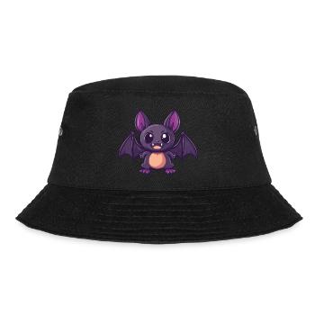Fledermaus Halloween Lustig Comic - Bucket Hat - Schwarz - Vorne - Lela (165cm)