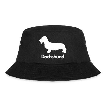Dachshund, Dackel, Teckel, Rauhaardackel - Bucket Hat - Schwarz - Vorne - Lela (165cm)