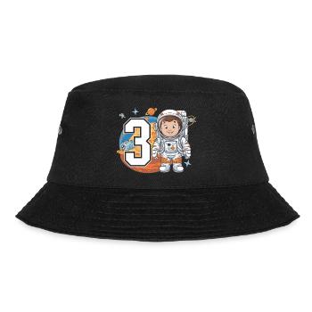 3rd Birrdday Astronaut Space Adventure for Boys - Bucket Hat - Schwarz - Vorne - Lela (165cm)