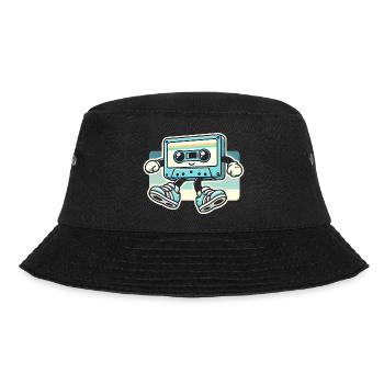 Retro Kassette Tape Cartoon Design - Bucket Hat - Schwarz - Vorne - Lela (165cm)