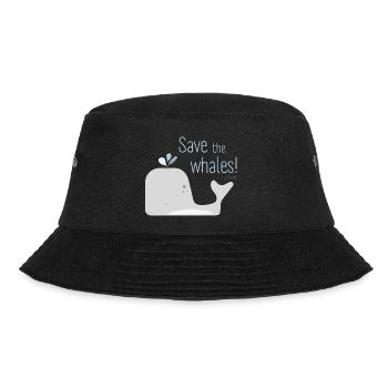 Save the Whales - Cute Whale Motif - Bucket Hat - black - Front - Lela (165cm)