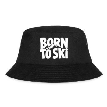 Born To Ski Skifahrer Skifahren Wintersport - Bucket Hat - Schwarz - Vorne - Lela (165cm)