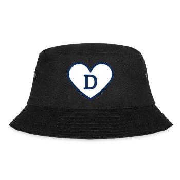 Trendy blue sports heart letter - gift idea - Bucket Hat - black - Front - Lela (165cm)