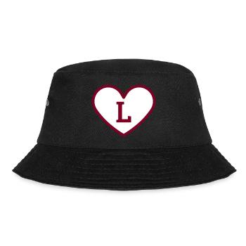 Letter l heart sport trend burgundy - gift idea - Bucket Hat - black - Front - Lela (165cm)