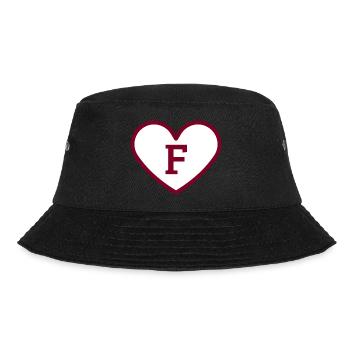Letter f heart sport trend burgundy - gift idea - Bucket Hat - black - Front - Lela (165cm)