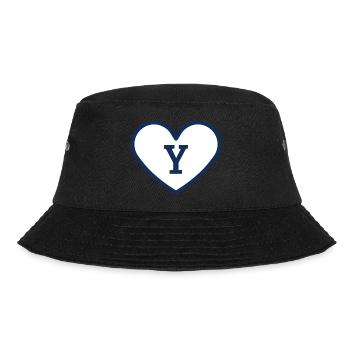 Buchstabe y Herz Sport Trend blau - Geschenkidee - Bucket Hat - Schwarz - Vorne - Lela (165cm)