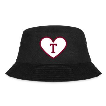 Letter t heart sport trend burgundy - gift idea - Bucket Hat - black - Front - Lela (165cm)
